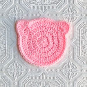 Handmade Crochet Kitty Coaster